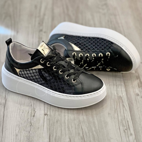 Sneaker Platform in Pelle e Rete