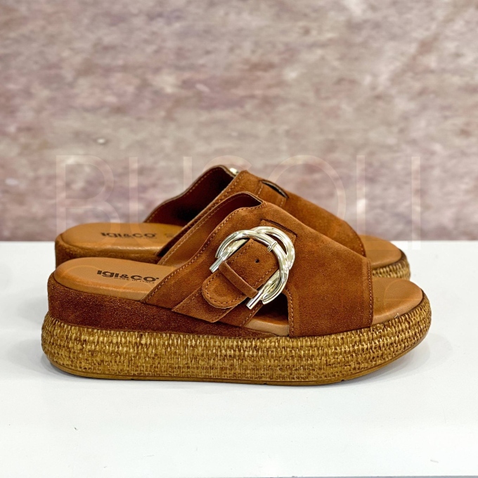 Ciabatta Suede Cognac