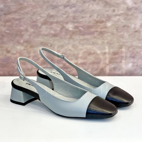 Slingback in Pelle bicolore