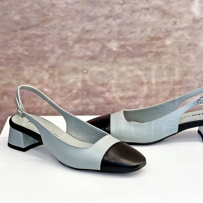 Slingback in Pelle bicolore