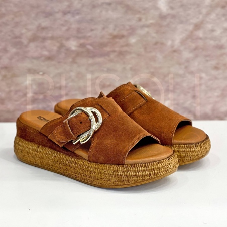 Ciabatta Suede Cognac