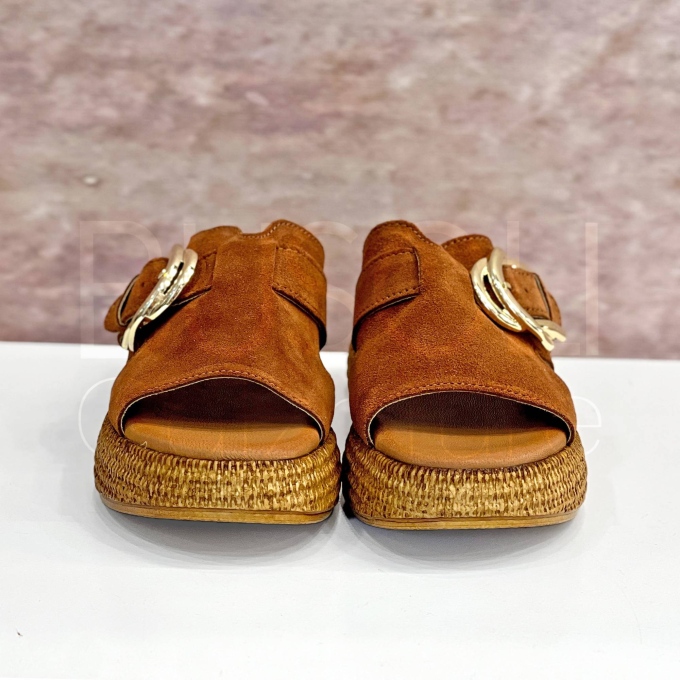 Ciabatta Suede Cognac