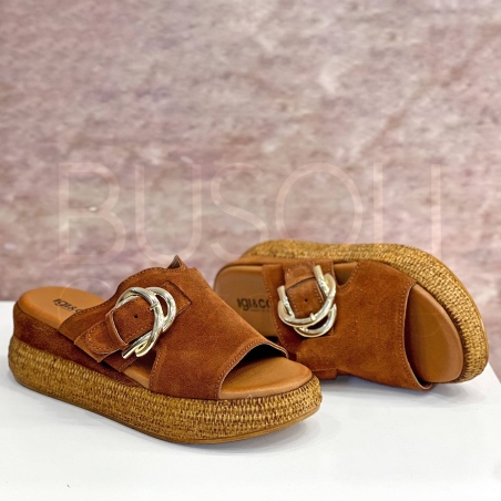 Ciabatta Suede Cognac