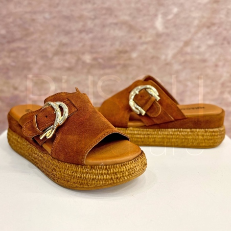 Ciabatta Suede Cognac