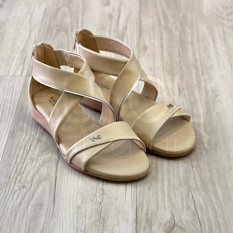 Sandalo zip in Pelle