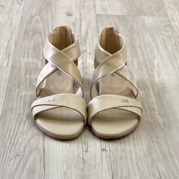 Sandalo zip in Pelle