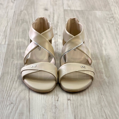 Sandalo zip in Pelle