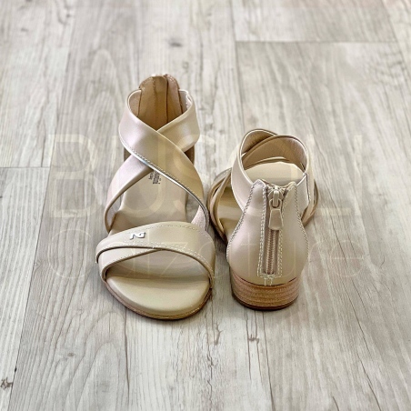Sandalo zip in Pelle