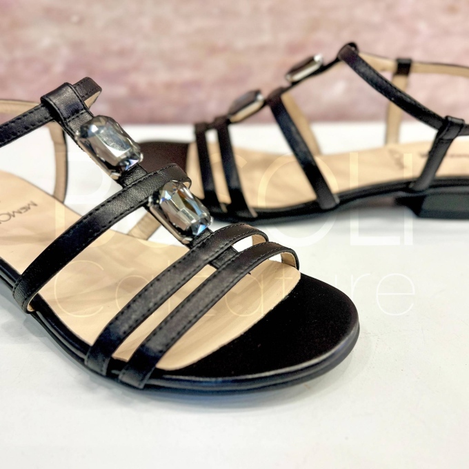 Sandalo pietre Nero